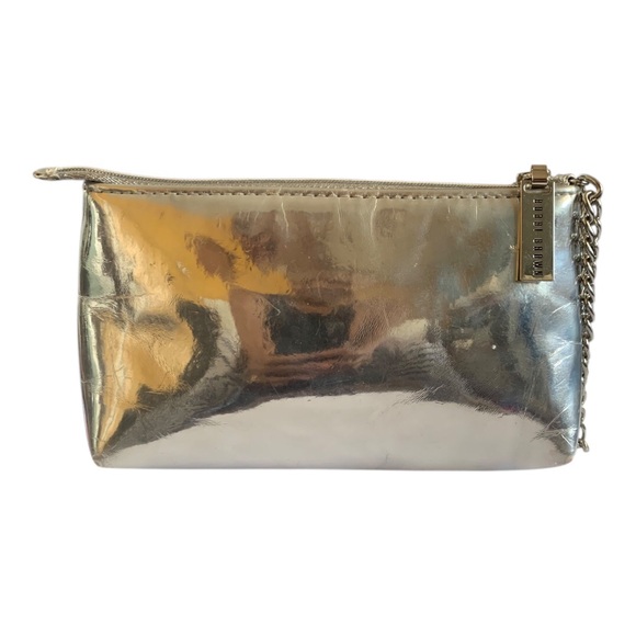 Bobbi Brown Pouch Zip Up Makeup Travel Bag Silver Wristlet - Picture 3 of 13